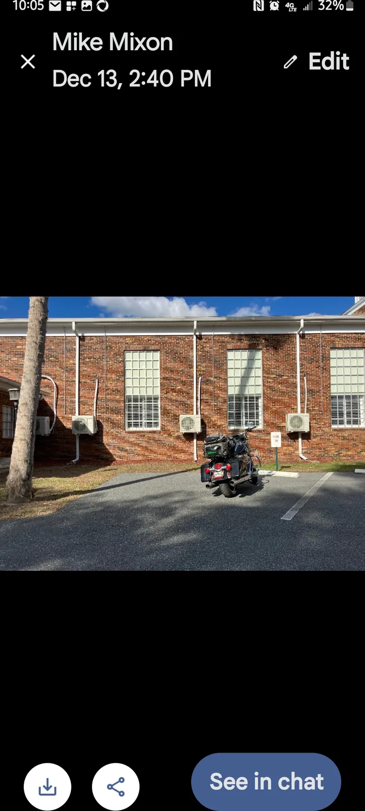 Exterior electrical service equipment on a brick commercial building
